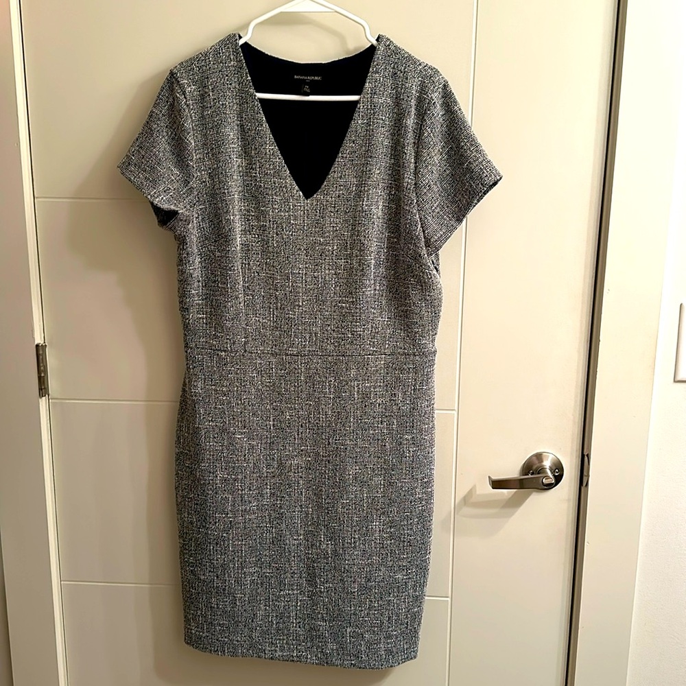 Navy and white Banana Republic work dress